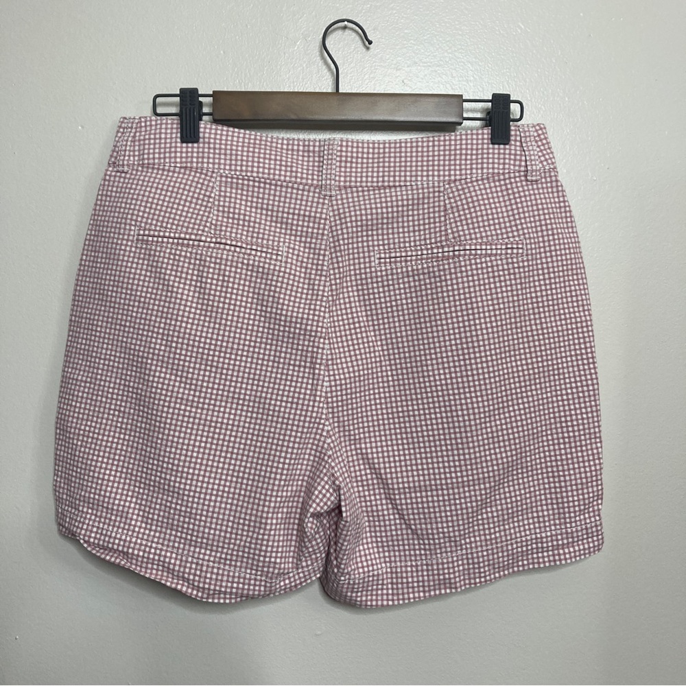 Old Navy High Rise Everyday Seersucker Gingham Print Pink Shorts Size 6